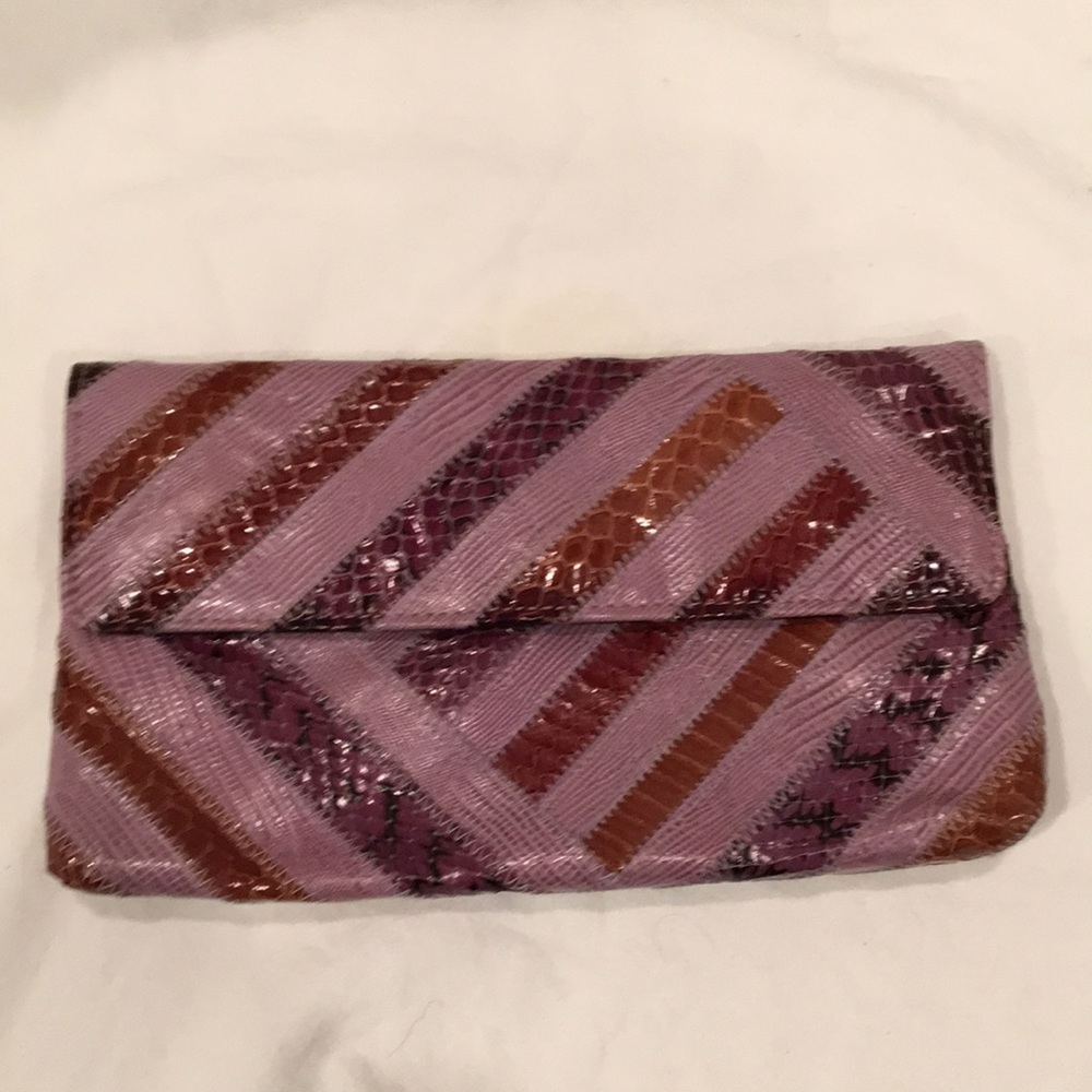 Vintage David Mehler for DAME purple snakeskin purse
